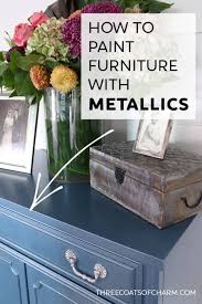 How to update a boring bookcase with chalk furniture paint. How To Paint Furniture With Metallic Paint Three Coats Of Charm