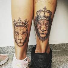 The Lion and Lioness Wear Crown Couple Tattoo, Temporary Tattoo for Couple,  Gifts for Couples Tattoo, Lion Tattoo Design, Gift for Boyfriend - Etsy