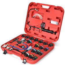Costway 28 Pcs Radiator Pressure Tester Vacuum Type Cooling System Refill Kit W Case Red Walmart Com