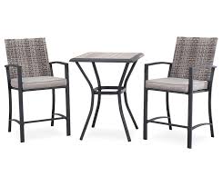 All Weather Wicker 3 Piece Balcony Height Bistro Set Big Lots Patio Furniture For Sale Affordable Outdoor Furniture Side Chairs Living Room