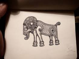 Viking Ram Goat Animal Pagan Norse Primitive Tattoo Tattoidesign Drawing Sketching Doodling Illustration Viking Symbols Norse Tattoo Norse Design