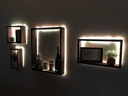 Light Up Floating Box Shelf Light Up Floating Shelf Etsy In 2021 Light Decorations Light Shelf Lighting