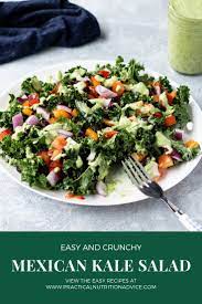 Easy Mexican Kale Salad Heather Lasco Nutrition Healthy Recipes Recipe Healthy Nutritional Recipes Kale Salad Quick Dinner Recipes