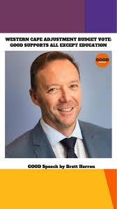 🎧 Listen to Brett Herron, GOOD Secretary-General, as he challenges the  Western Cape's handling of the Education budget., The GOOD party supports  all the adjustment budget votes, besides education., ...