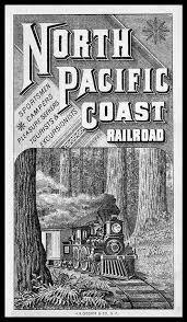 North Pacific Coast Railroad Sheaff Ephemera Train Posters Pacific Coast Train Art