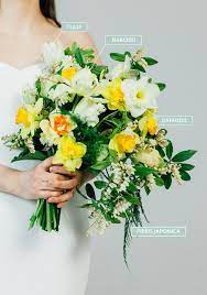 Spring Wedding Bouquet With Daffodils Narcissi Tulips Pieris Japonica Daffodil Bouquet Wedding Daffodil Bouquet Wedding Flowers Tulips