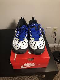 Nike Air Max 98 White Black Racer Blue Volt Sprite Size 11 640744 103 Ebay Black Racer Nike Men White And Black