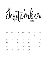 5x7 Printable Black And White Calendar 2020 Free Printable 2020 Minimalist Calendar The Cottage Market Minimalist Calendar September Calendar Print Calendar