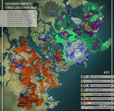 Find anemoculli, geoculi, chests or other resources from the game. Tree Locations Map Genshin Impact Official Community