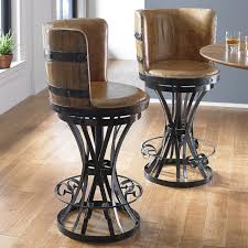 Vintage oak wine barrel bistro table bar stools whiskey finish. These Barrel Bar Stools Are Perfect For Any Rustic Home Bar