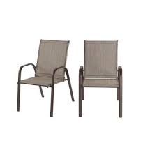 A comfy outdoor chair makes a big difference to relaxation levels, and with a couple of flexible garden chairs you can easily find the right combination to suit your space and needs. Stylewell Mix And Match Dark Taupe Steel Sling Outdoor Patio Dining Chair In Riverbed Taupe Tan 2 Pack Fcs00015y2pkrvb The Home Depot Patio Dining Chairs Outdoor Dining Chairs Patio Dining