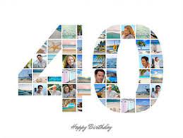 Fotocollage erstellen & online gestalten. Collage Zum 40 Geburtstag Als Zahl Erstellen 24h Service