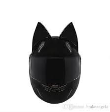 Nts 003 Nitrinos Brand Motorcycle Helmet Full Face With Cat Ears Personality Cat Helmet Fashion Motorbike Helmet Size M L Xl Xxl