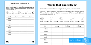Worksheets are ab2 sp pe tpcpy 193635, 2nd grade. Words That End With Le Year 2 Spelling Practice Worksheet