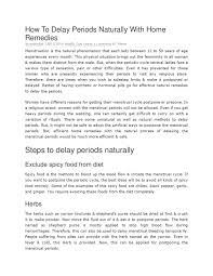 How To Delay Periods Naturally With Home Remedies By Nandini Seo Issuu