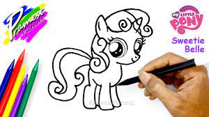 Contoh kumpulan sketsa mewarnai gambar kuda poni. Sweetie Belle Cara Menggambar Dan Mewarnai Gambar Kartun Kuda Poni Youtube