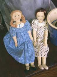I like to try out new concepts, ideas and techniques with doll patterns my collection of doll knitting patterns is pretty eclectic. Vintage Cloth Doll With Braided Brunette Hair In A Blue And Etsy Doll Clothes Vintage Cloth Clothes