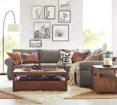I purchased a chesterfield pottery barn sofa and after 6 months the performance tweed started to pill and leave knots all over the cushions. Pearce Roll Arm Upholstered 3 Piece Sectional With Wedge Pottery Barn