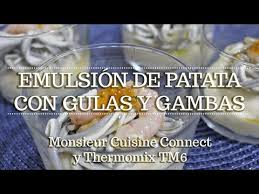 Emulsion De Patata Con Gambas Y Gulas En Monsieur Cuisine Ingredientes Entre Dientes Youtube Gulas Recetas Gulas Gambas