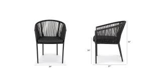 Tied Up Outside The Corda Dining Chairs Aluminum Frame Is Strung With Chic Polypropylene Rope Outdoor Dining Chairs Dining Chairs Modern Outdoor Dining Chairs