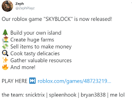 How do you create roblox? Roblox Has A Hypixel Skyblock Game Hypixel Minecraft Server And Maps