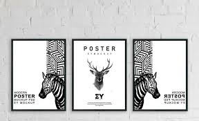 Free 3 Poster Frames Psd Mockup Pixelsdesign Net Poster Mockup Psd Poster Mockup Free Mockup Psd