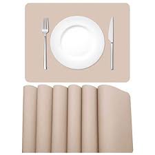 morrols sets de table en cuir pu lot de 6 sets de table lavable impermeables antiderapant rectangulaire sets de table pour restauran sets de table cuir cuir pu