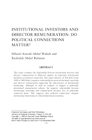 Page 4 of 16 9 september 2016. Pdf Institutional Investors And Director Remuneration Do Political Connections Matter