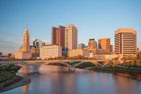 Columbus usa skyline and landmarks silhouette, black and white design. What S The Official Columbus Skyline