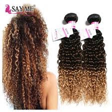 Kinky Curly Weave Human Hair Bundles Ombre Brazilian Hair