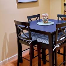 Find detailed instructions on how to reupholster dining room chairs that have two padded front and back paenls. Ticking Stripe Navy Blue Dining Chair Pads Latex Foam Fill Barnett Home Decor