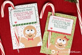 Free printable thank you notes to teacher; Christmas Printables Gingerbread Man Candy Cane Holders Spot Of Tea Designs