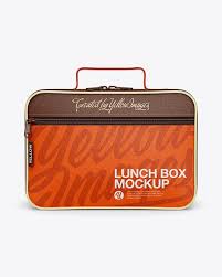 Lunch Box Mockup Front View In Bag Sack Mockups On Yellow Images Object Mockups Mockup Free Psd Box Mockup Lunch Box