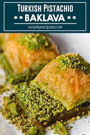 Turkish Pistachio Baklava Recipe Swanky Recipes In 2020 Baklava Recipe Pistachio Baklava Recipe Pistachio Baklava