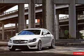 Stunning White Mercedes Cls With Vossen Luxury Wheels Mercedes Cls Mercedes Mercedes Benz Cls