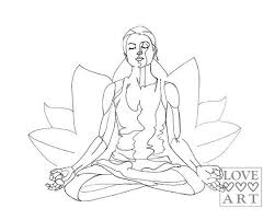 Yoga Line Drawing Of Lotus Pose The Print Comes On Thick 130 Lb Bright White Paper And Is Signed By Me The Watermark Will Yoga Art Yoga Drawing Line Drawing