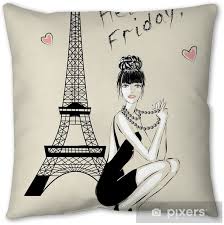 It is an envelope bag so you can remove easily. Hello Paris Fashion Girl Near Eiffel Tower Pillow Cover Pixers We Live To Change