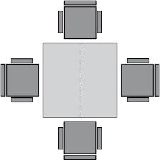 Add this transitional table to your space and enjoy the storage and display area provided by its two shelves. Diagram Of Square Table And Four Chairs Table And Chair Png Top View Full Size Png Download Seekpng