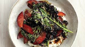 Grilled Kale Salad With Ricotta And Plums Recipe Recipe Grilled Kale Plum Recipes Kale Salad