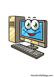 Cartoon Computer Drawing - How To Draw A Cartoon Computer Step By Step