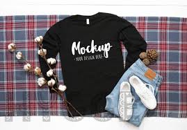 Bella Canvas 3501 Black Long Sleeve T Shirt Mockup Christmas Etsy Shirt Mockup Clothing Mockup Tshirt Mockup