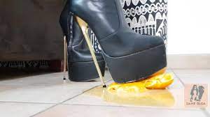 Porn Video - Oranges Crush with High Heel Platform Boots