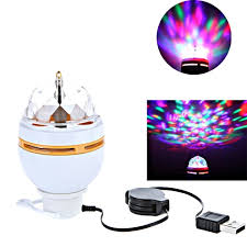 3w Led Portable Stage Dj Light Auto Rotating Bulb With Usb Interface