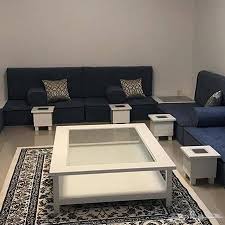 كنب ارضي للبيع شبه جديد لون رمادي