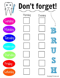 Printable Toothbrushing Chart For Kids Keeping Life Sane