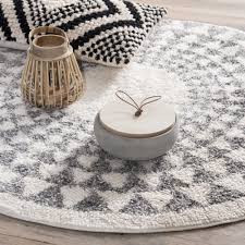 Le produit est en tissu 100% polyester. Tapis Rond En Coton D 90 Cm Berbere Tapis Rond Tapis Tapis De Bain Rond