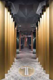 Hexagonally Shaped Ceiling Coffers Help Dampen Sound In This Restaurant Modern Restaurant Scandinavian Interior Design Interior Design Degree