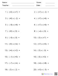 You may select whether the long division problems have no remainders. Integers Worksheets Dynamically Created Integers Worksheets