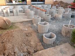 Fundament Of The Wooden Terrace This Is My Own Photo The Result Of All The Ideas I Got Via Pinterest Wo Holzterrasse Anbau Gartenhaus Holzterasse Garten