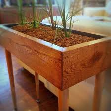 Modern Style Planter Box Table Custom Designed Handmade Furniture With Vintage Reclaimed Wood Metal Legs Wooden Garden Table Planter Box Designs Wooden Garden